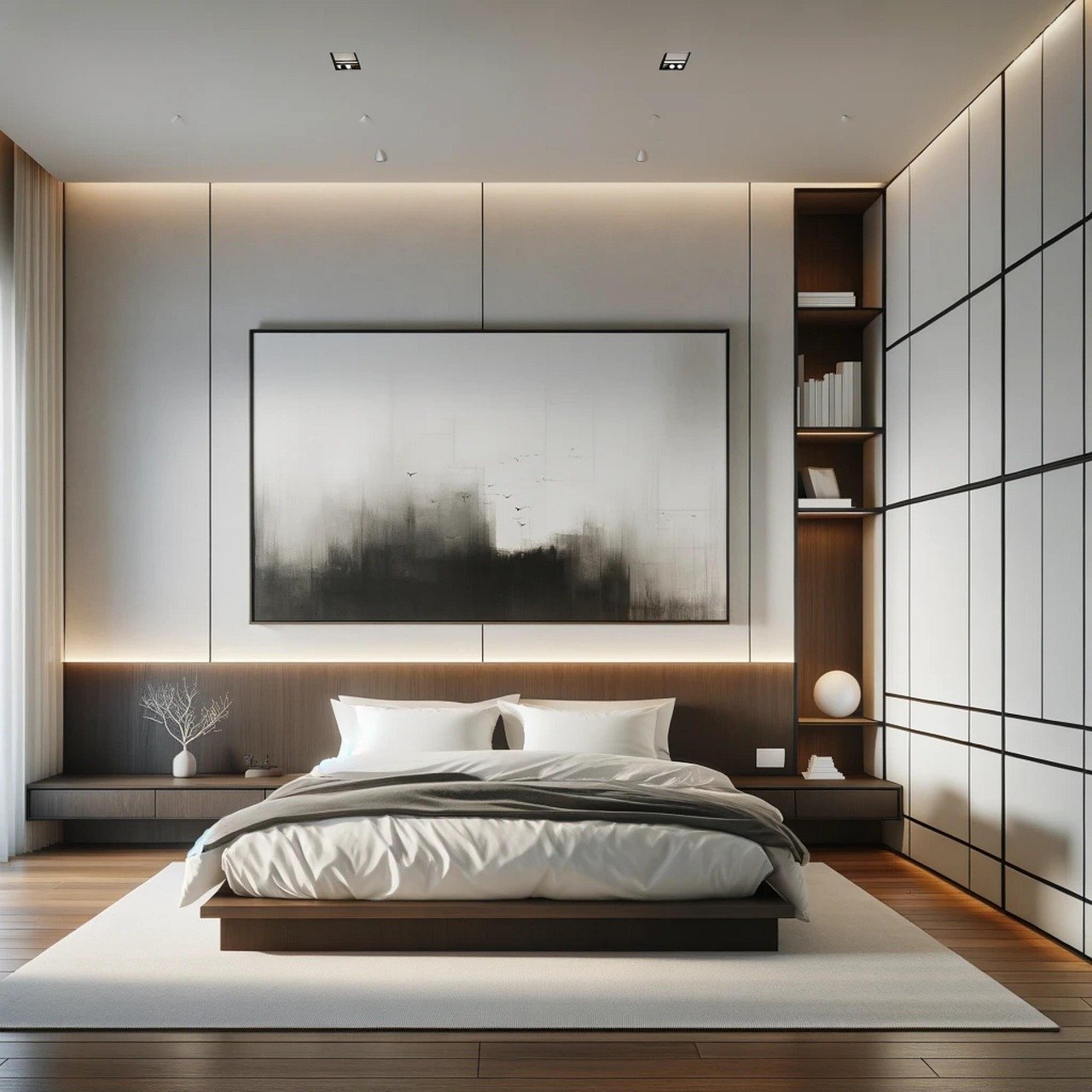ai generated, bedroom, bed, room, interior, house